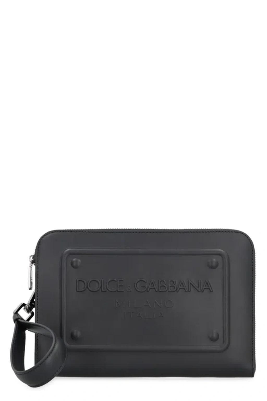 Leather Clutch In Black Product Image