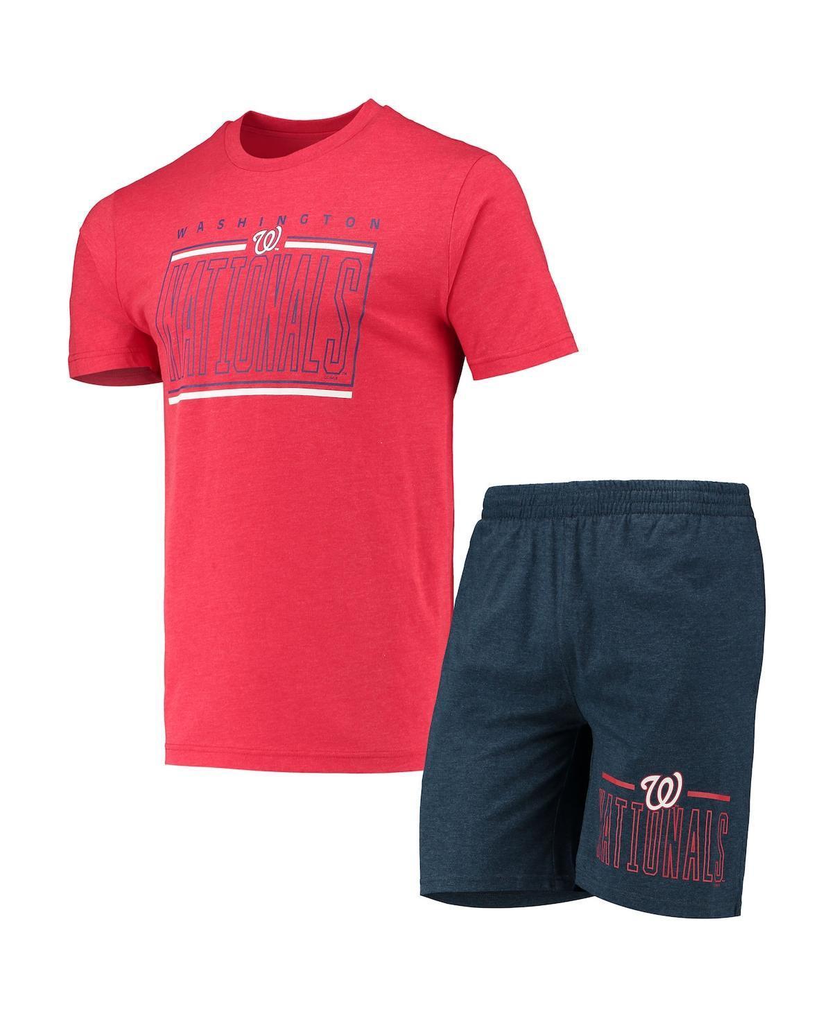 Mens Concepts Sport /Red Washington Nationals Meter T-Shirt and Shorts Sleep Set Blue Product Image