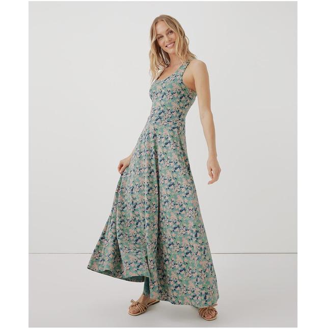 Pact Womens Fit & Flare Open Back Maxi Dress Product Image