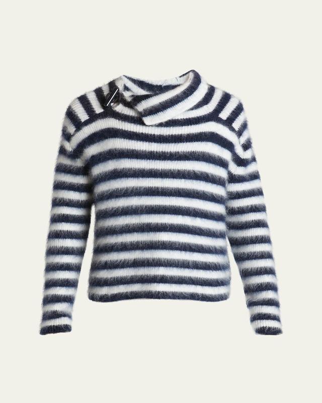 Mens Fuzzy Sailor Stripe Toggle Sweater Product Image