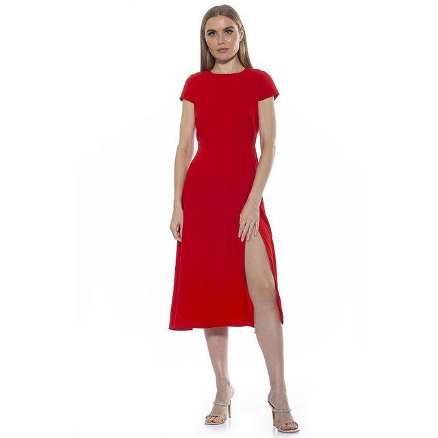 Womens ALEXIA ADMOR Lily High-Slit Midi Dress Product Image