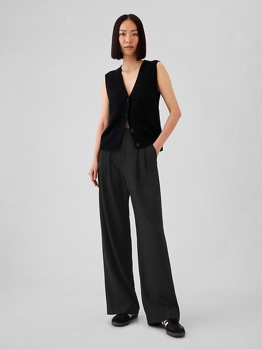 365 High Rise Brushed Twill Pleated Trousers Product Image