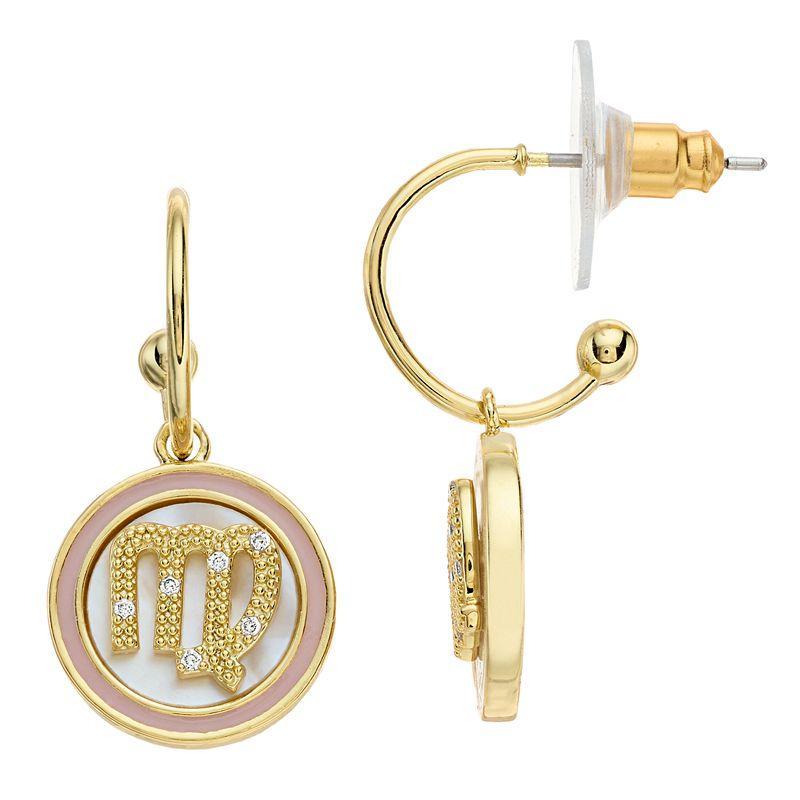 City Luxe Mother of Pearl Aquarius Drop Earrings, Womens, Gold Tone Virgo Product Image