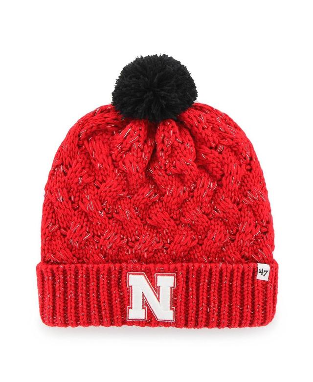 Womens 47 Scarlet Nebraska Huskers Fiona Cuffed Knit Hat With Pom Product Image