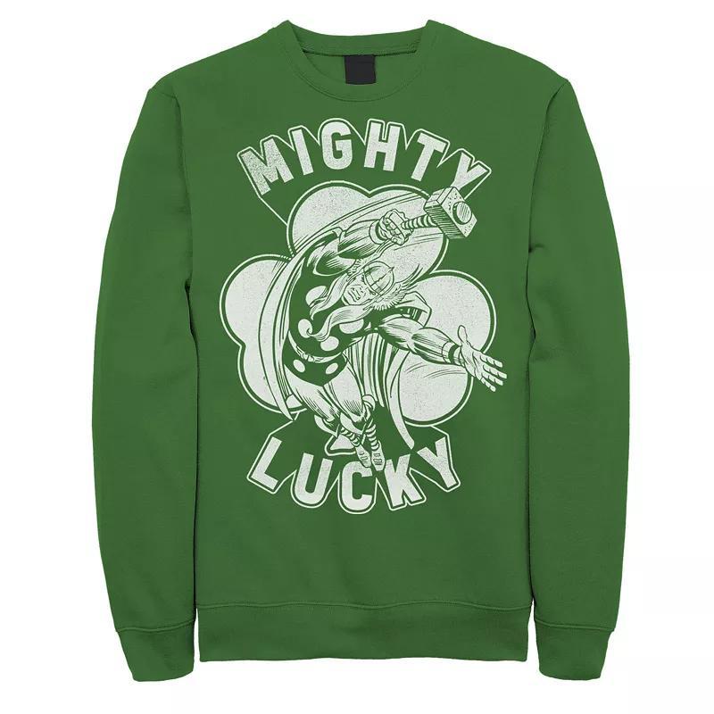 Mens Marvel St. Pattys Mighty Lucky Thor Graphic Fleece Pullover Product Image