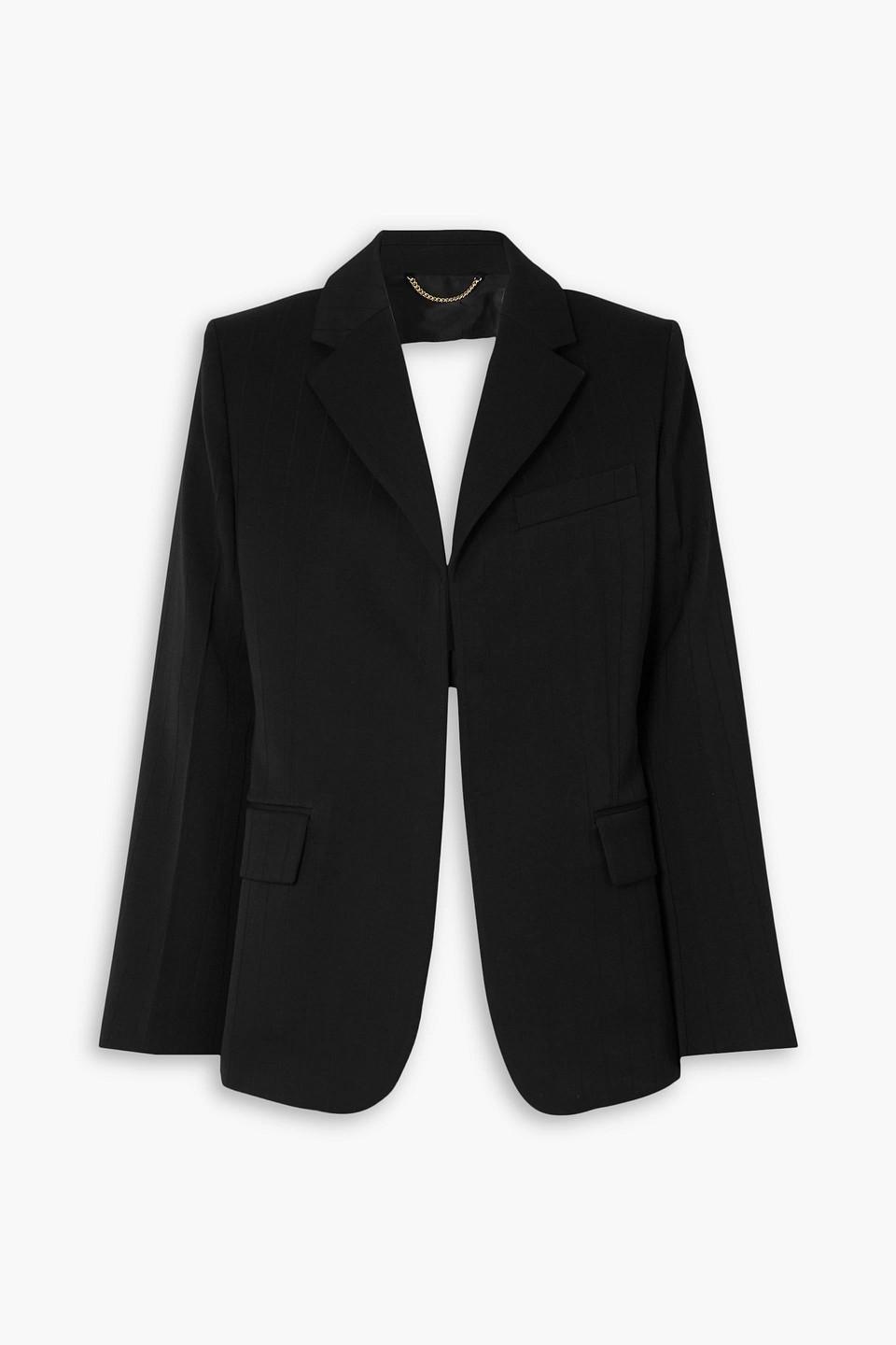 Backless Paneled Wool Blazer In Black product image