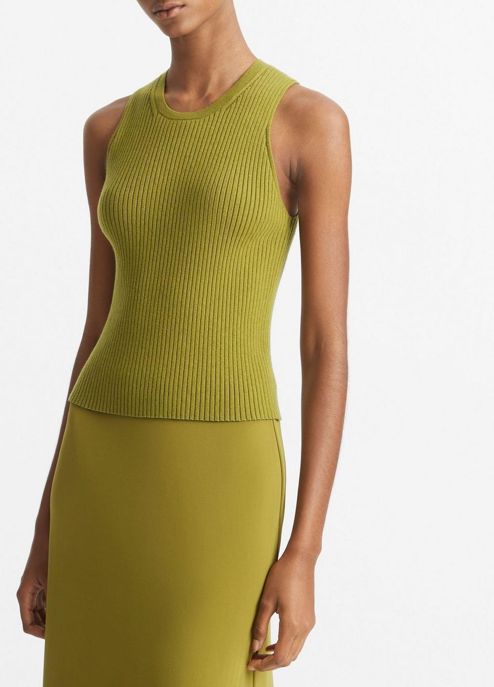 Ribbed High-Neck Sweater Tank Product Image