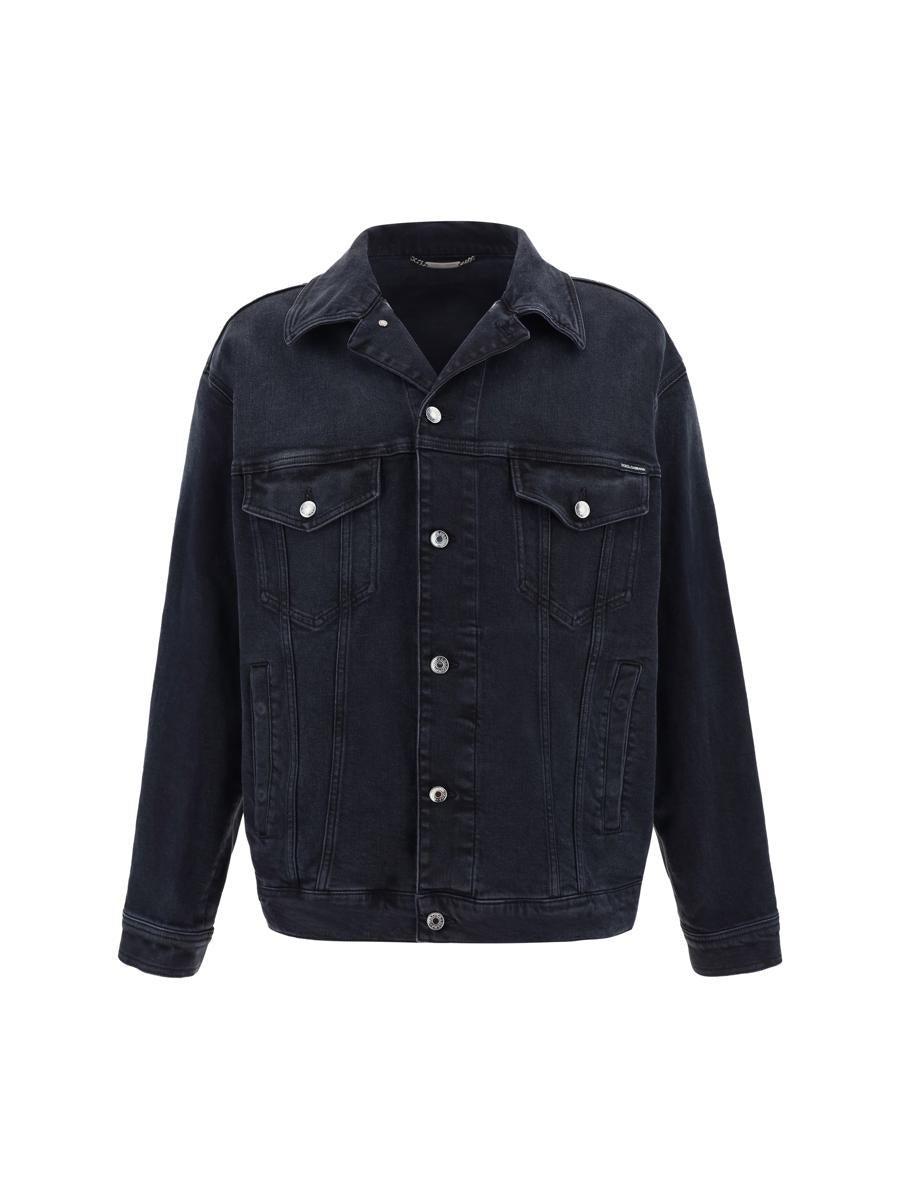 Black Faded Denim Jacket In Variante Abbinata Product Image