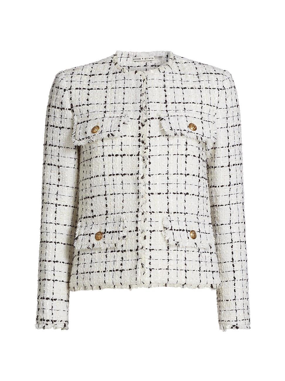 Womens Dumont Windowpane Tweed Jacket product image