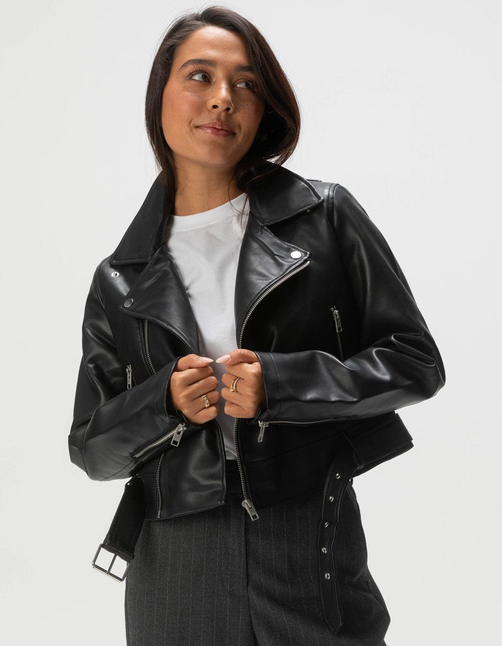 JJXX Jose Womens Faux Leather Biker Jacket Product Image