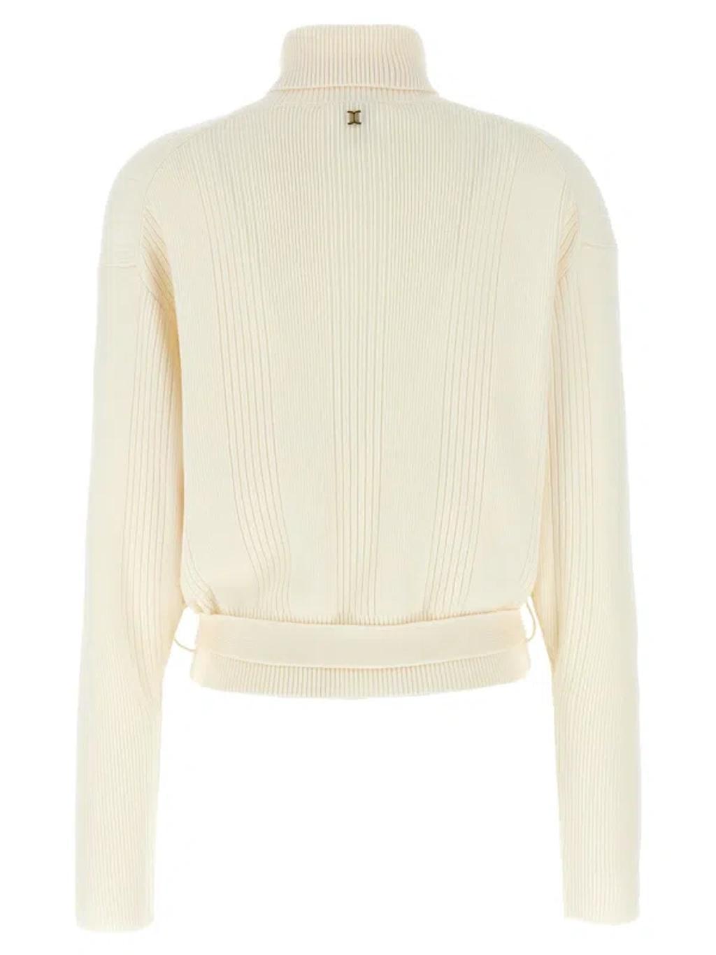 Belt Sweater Sweater, Cardigans White Product Image