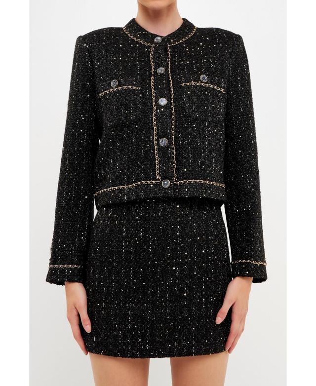 Womens Chain-Trimmed Jacket Product Image