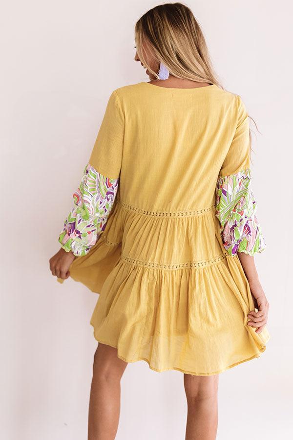 Tranquil Paradise Shift Dress In Primrose Yellow Product Image