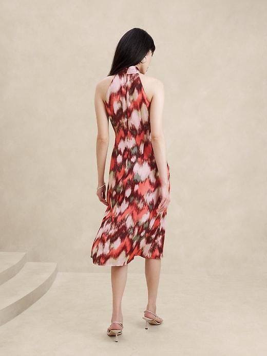 Silky Twill Halter Midi Dress Product Image