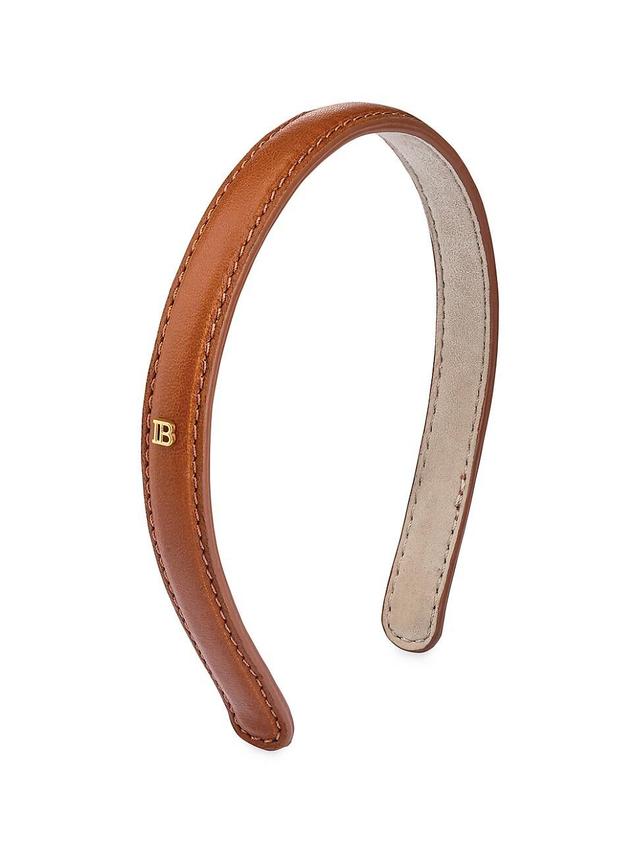 Womens Riviera B Logo Leather Headband Product Image