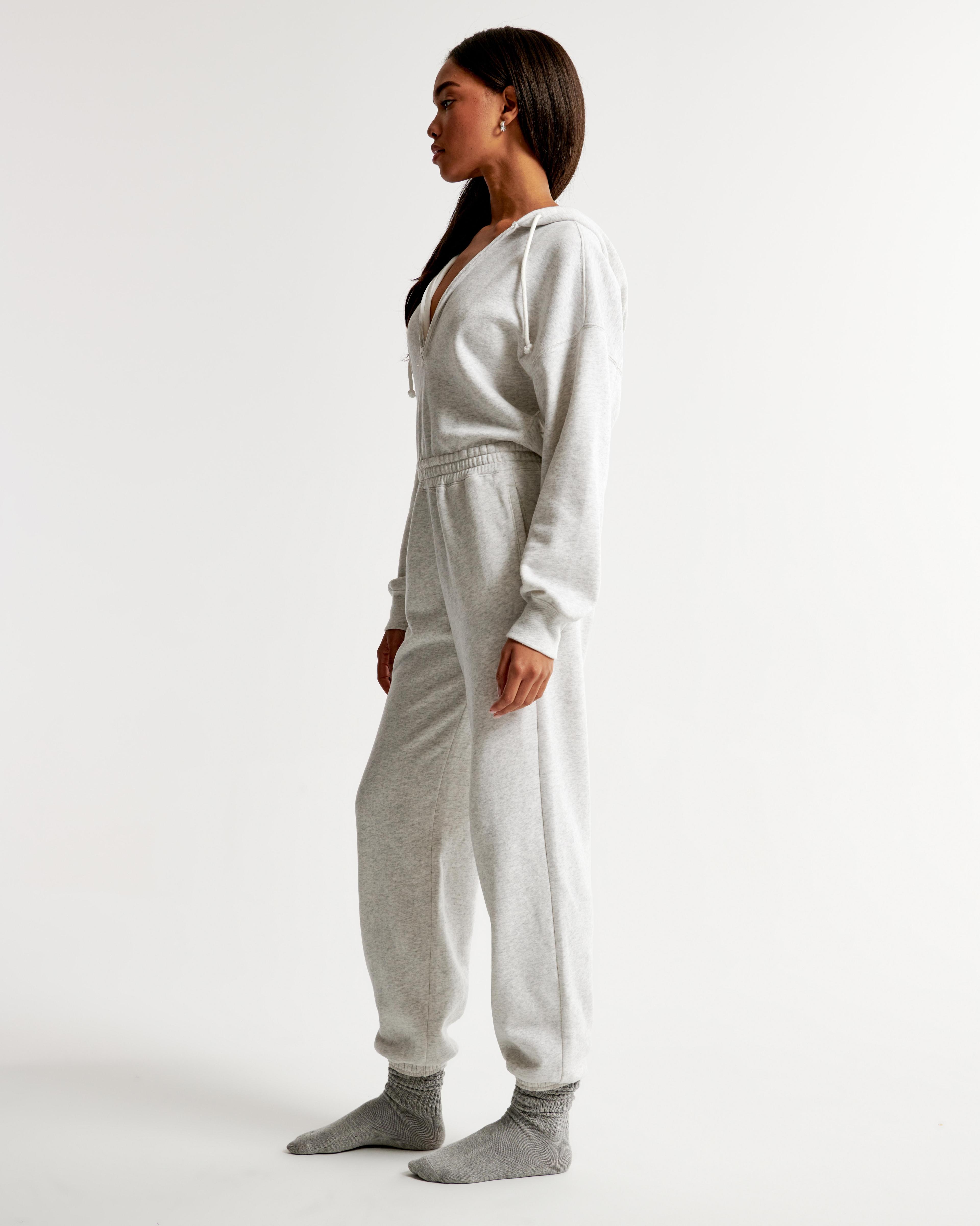 Long-Sleeve Hooded Fleece Jumpsuit Product Image