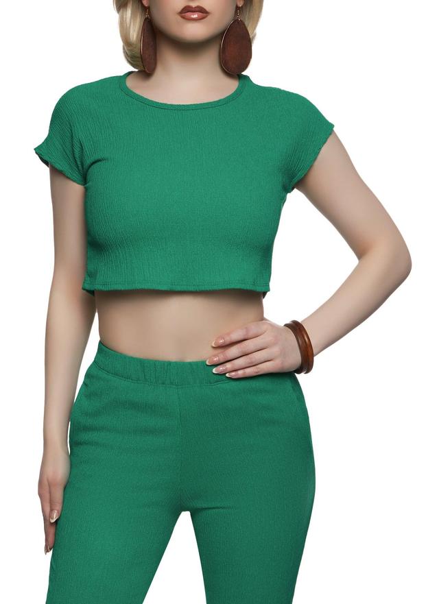 Womens Textured Crop Top Product Image