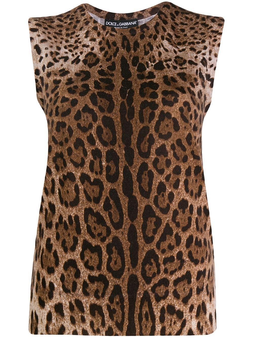 Leopard Print Tank Top In Brown Product Image