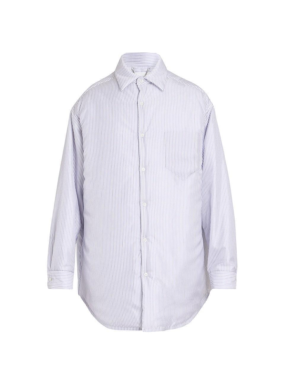 Mens Striped Padded Long-Sleeve Shirt Product Image