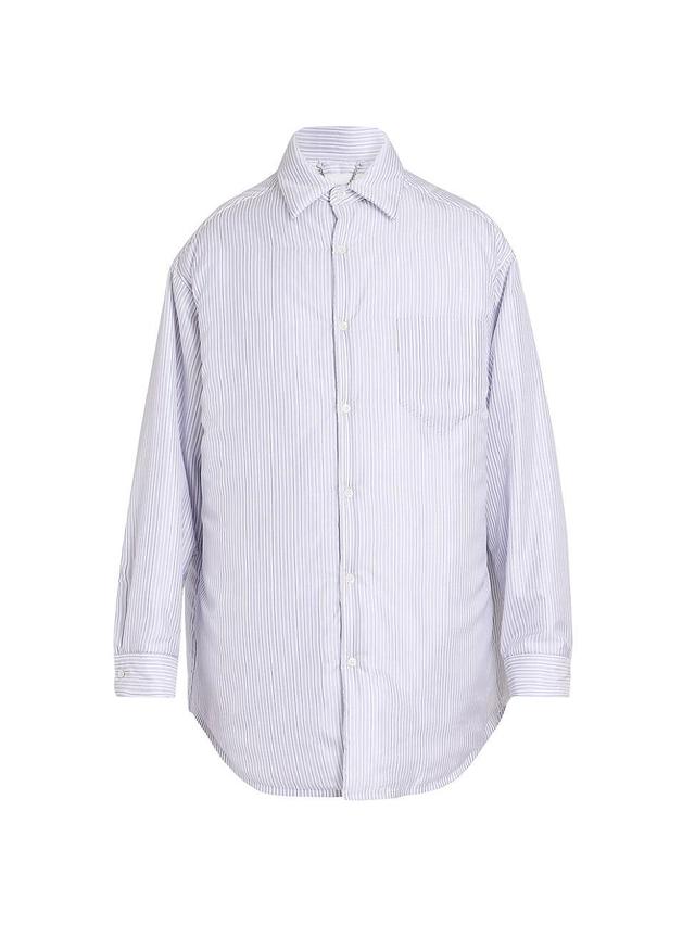 Mens Striped Padded Long-Sleeve Shirt Product Image