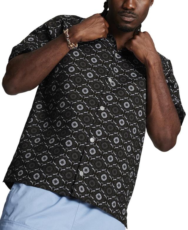 Puma Mens Classics New Prep Short Sleeve Medallion Print Shirt Product Image