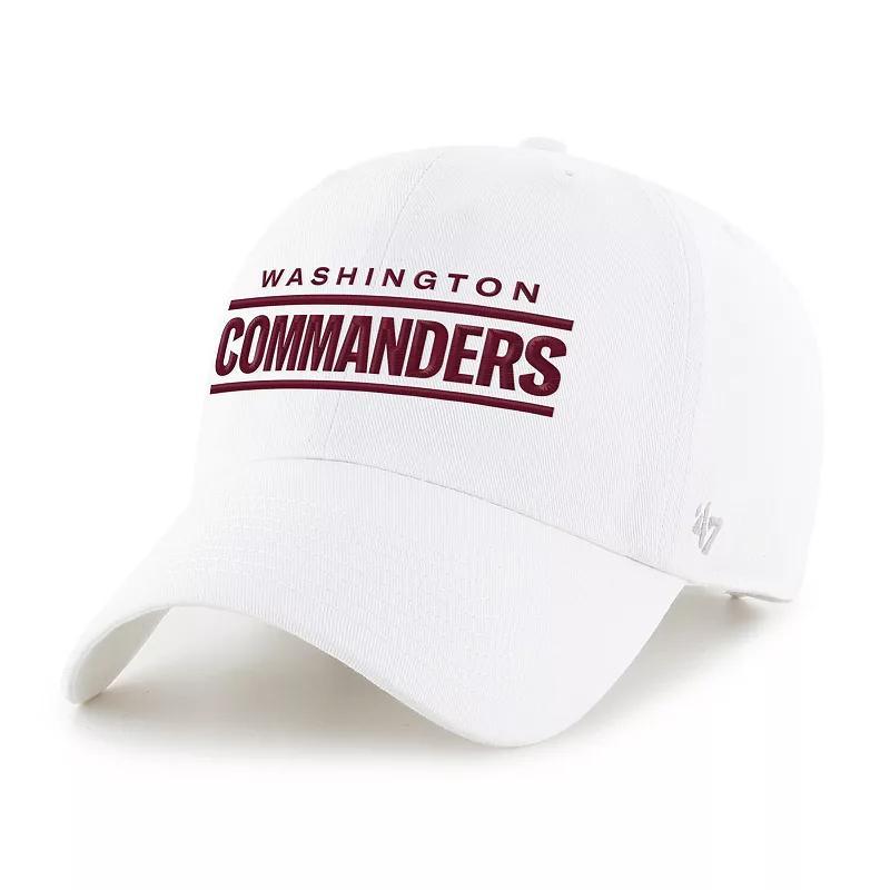 Mens 47 White Washington Commanders Script Clean Up Adjustable Hat Product Image