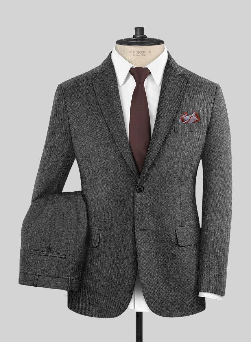 Cavalry Twill Dark Gray Wool Suit Product Image