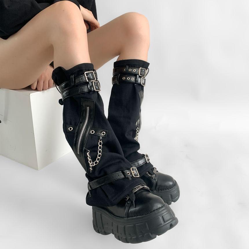 Chain Buckled Leg Warmers Product Image