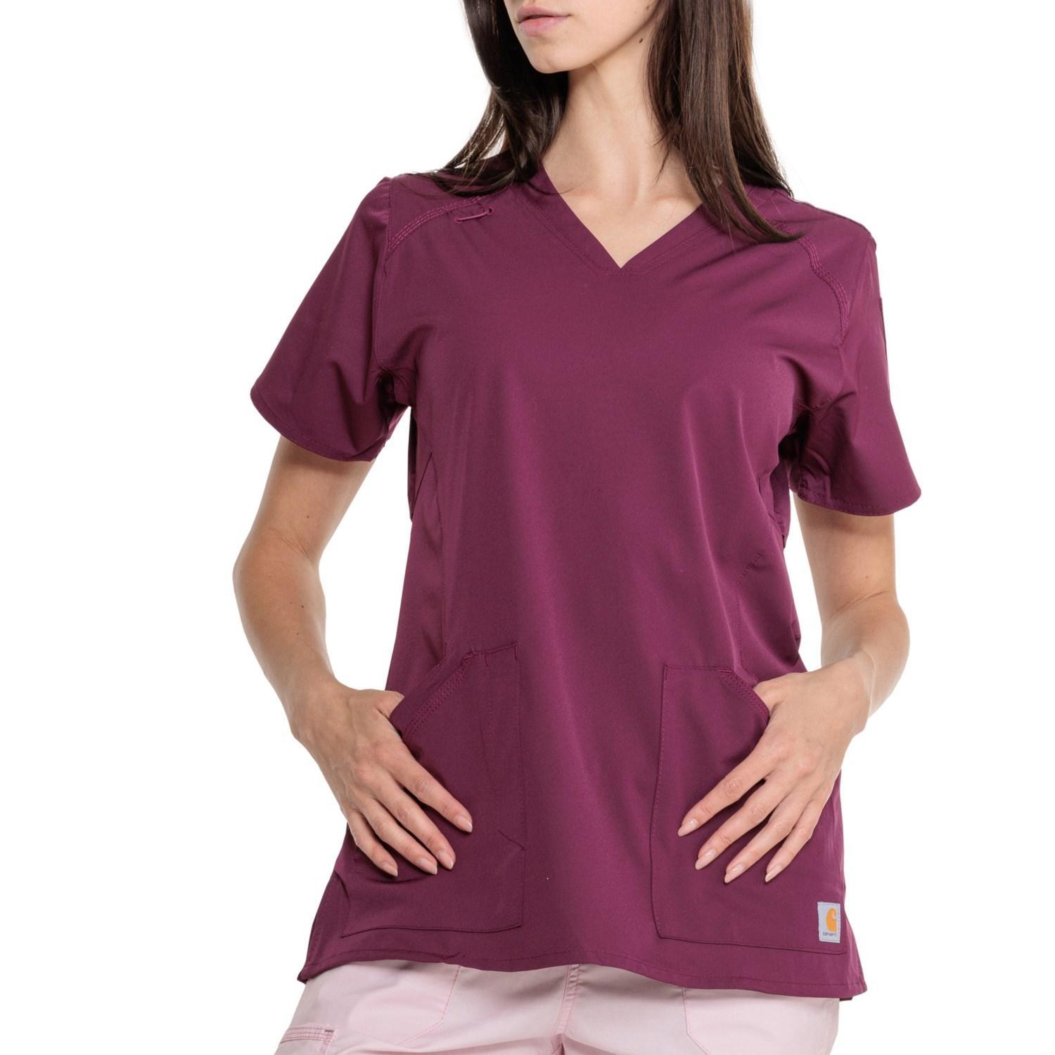 Carhartt C12106 Force Modern Fit Twill Scrub Top - V-Neck, Short Sleeve Product Image