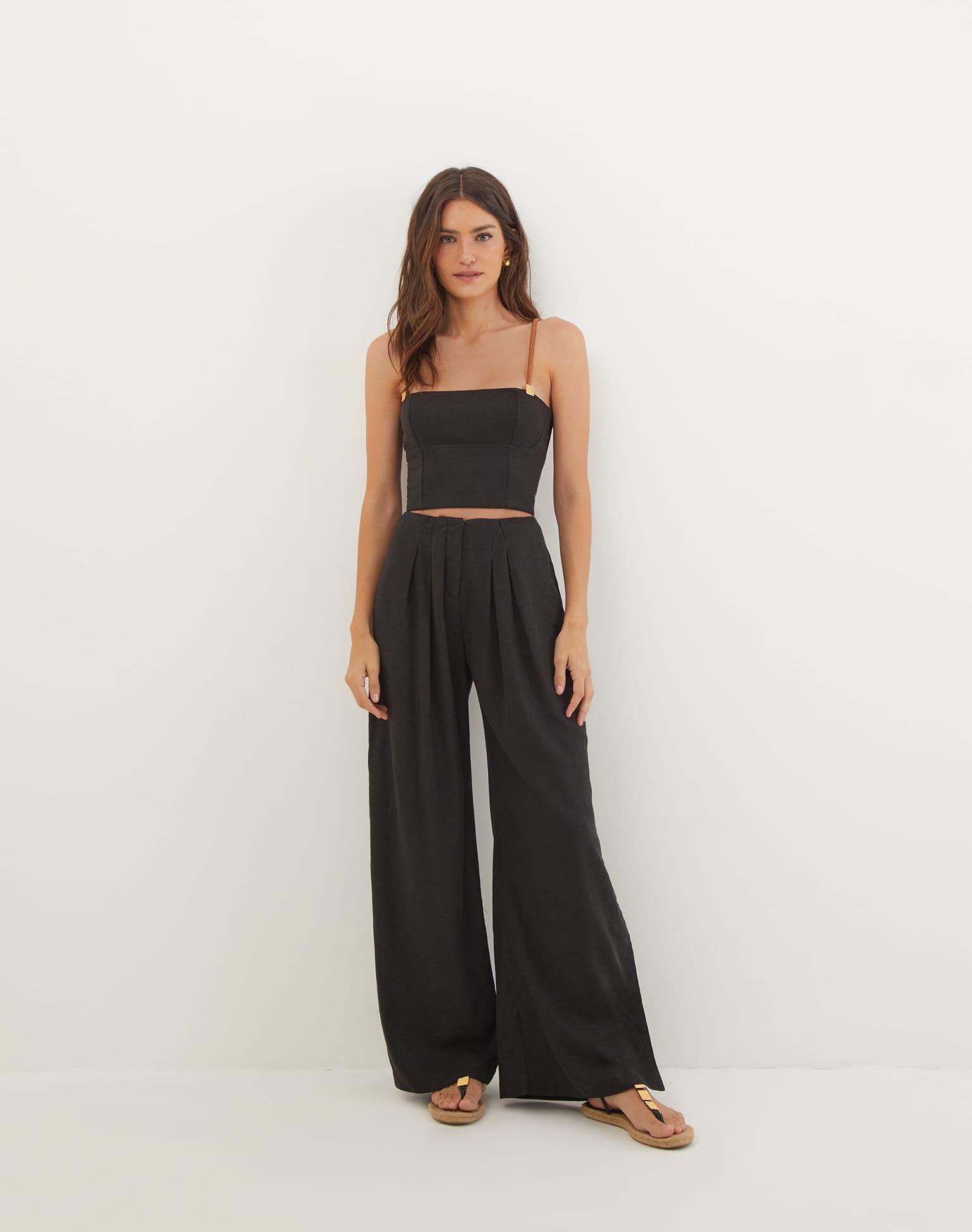 Alessia Wide Pants - Black Product Image