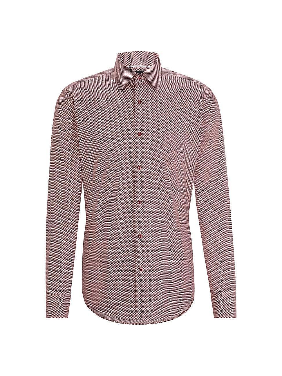 Mens Regular Fit Shirt in Geometric Printed Stretch Product Image