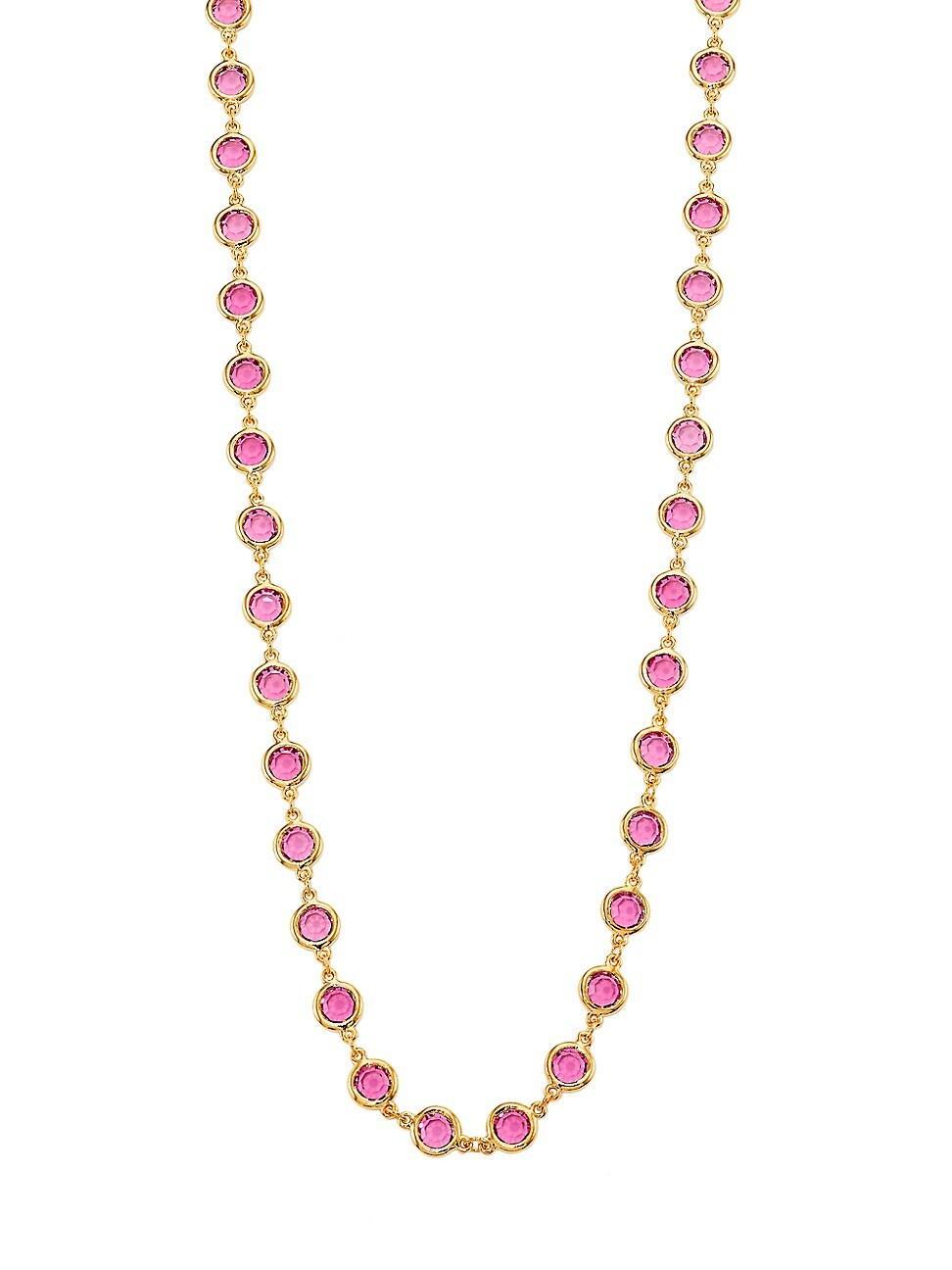 Womens 22K Gold-Plated & Crystal Glass Necklace Product Image