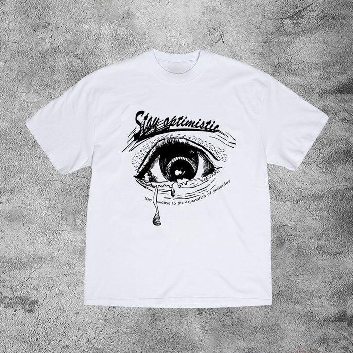 Sopula Vintage Stay Oktimistic Graphic Cotton Short Sleeve T-Shirt Product Image