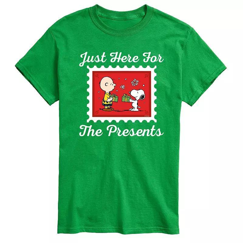 Big & Tall Peanuts Just Here For The Presents Graphic Tee, Mens Product Image