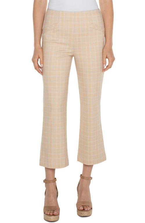 Liverpool Los Angeles Stella Mid Rise Kick Flare Glen Plaid Printed Ponte (Flaxen Gold Glen Plaid) Women's Dress Pants Product Image