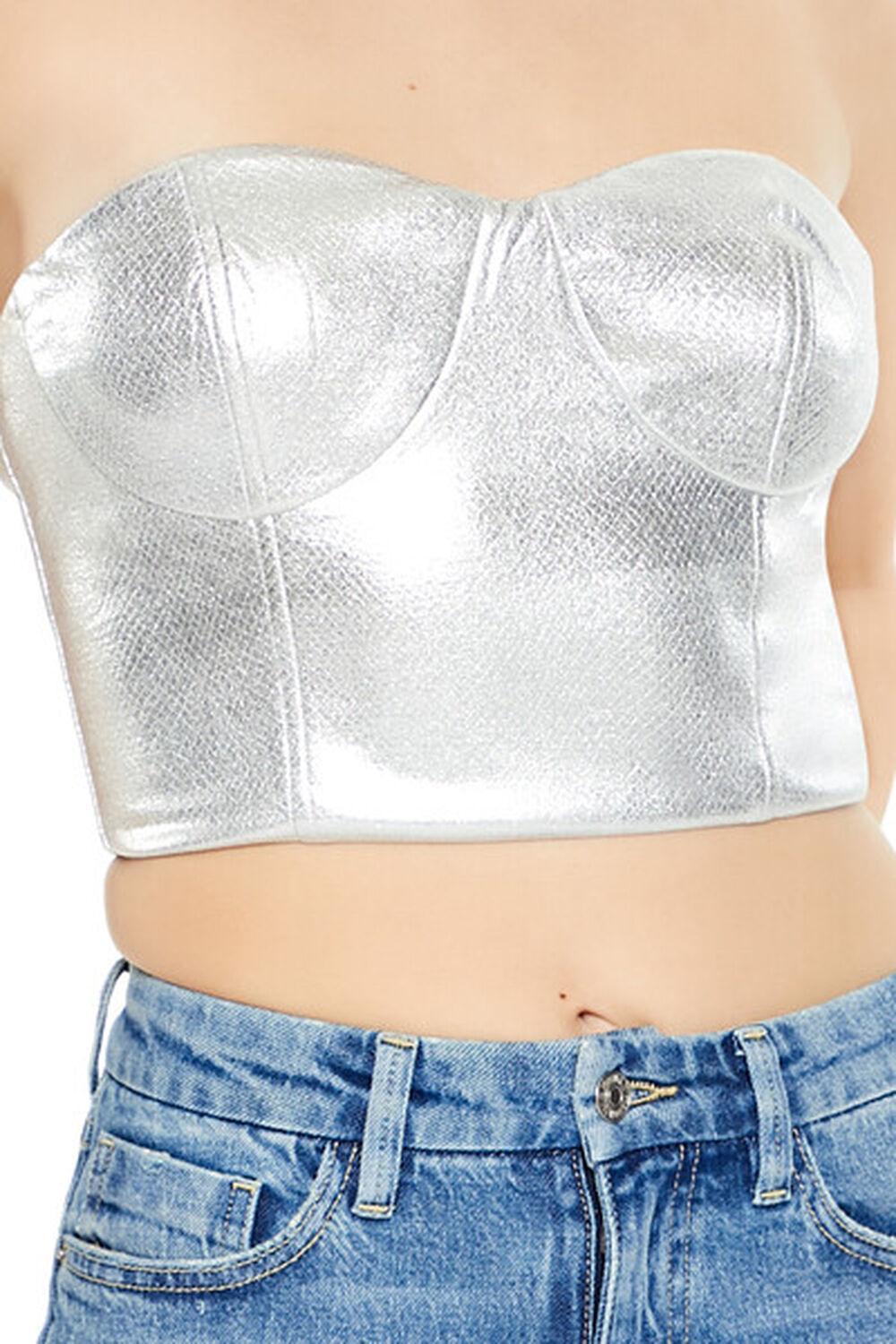 Metallic Bustier Tube Top | Forever 21 Product Image