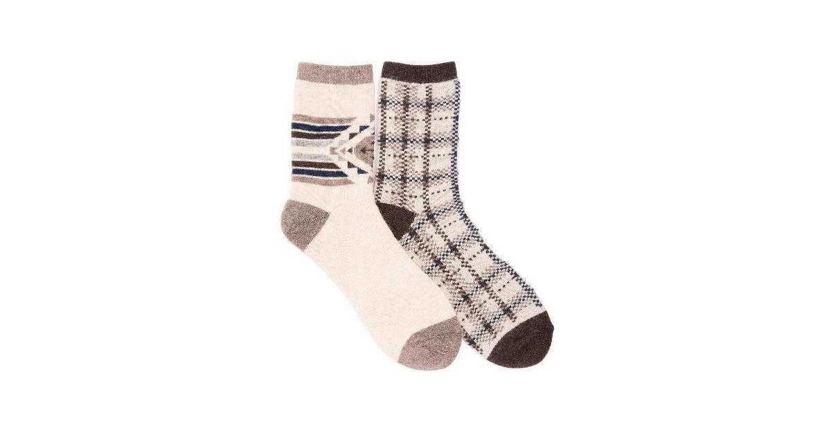 Muk Luks Mens Wool 6 Inch Socks (2 Pair Pack) Product Image