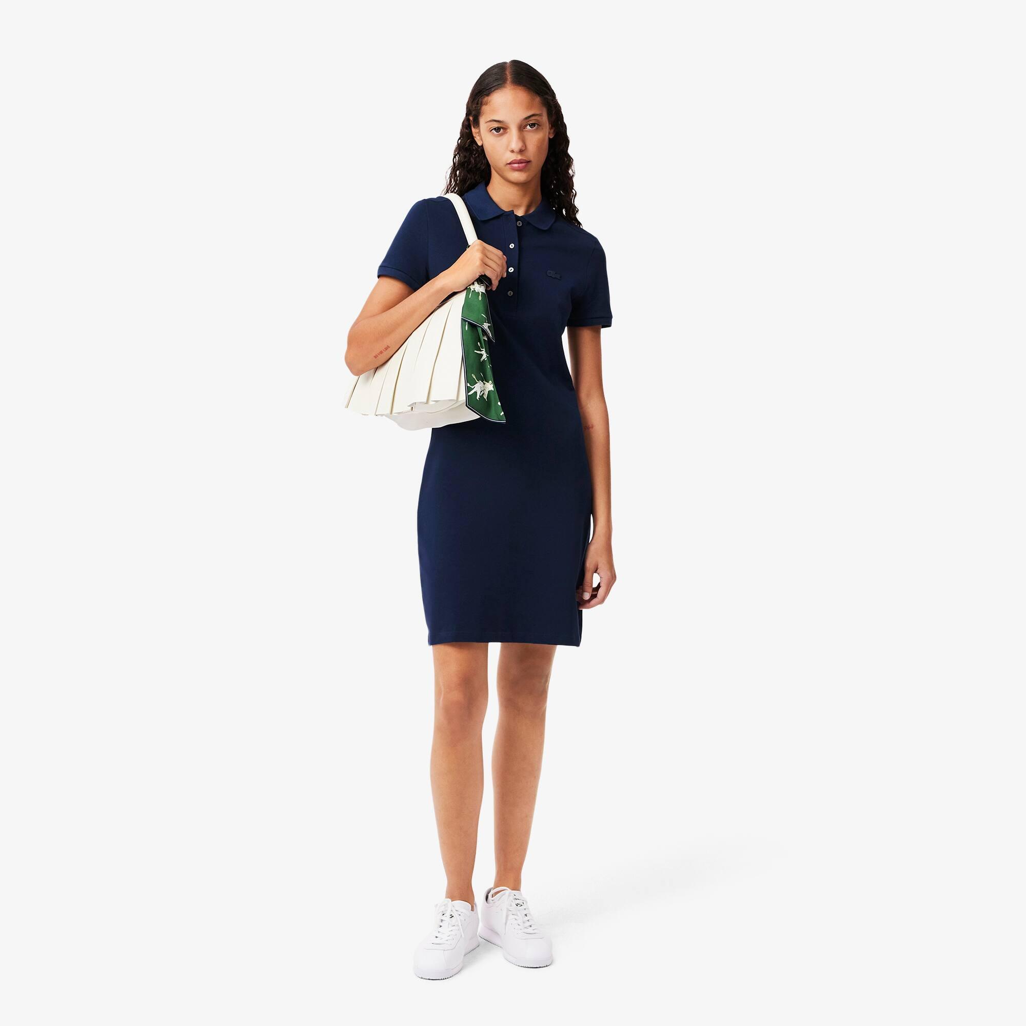 Women's Slim Fit Stretch Mini Piqué Polo Dress Product Image