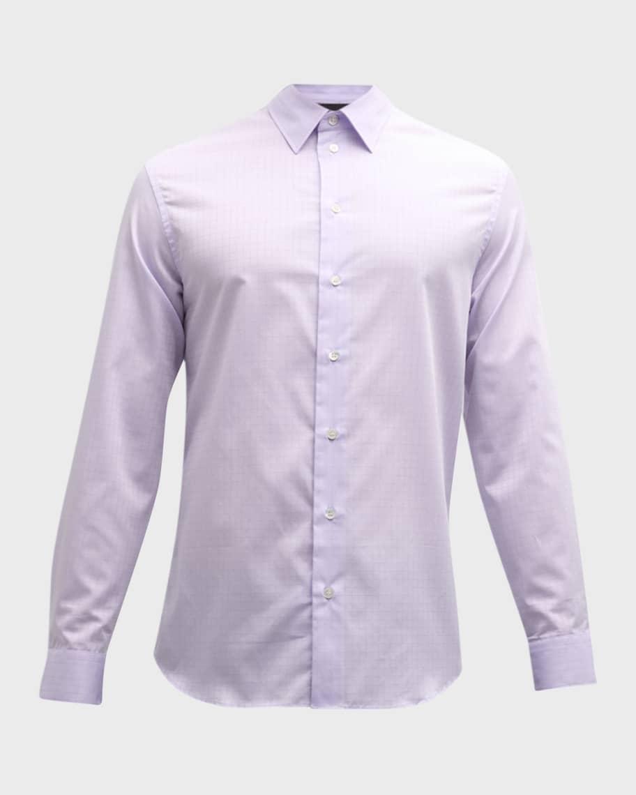 Men's Cotton Grid Check Sport Shirt Product Image