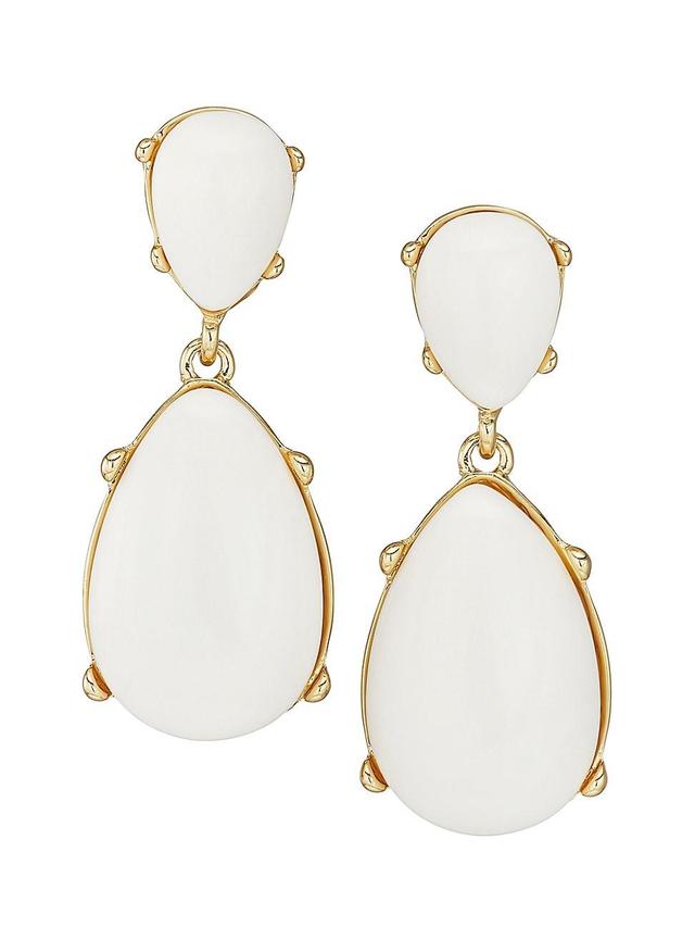 Womens Goldtone & Resin Clip-On Drop Earrings Product Image