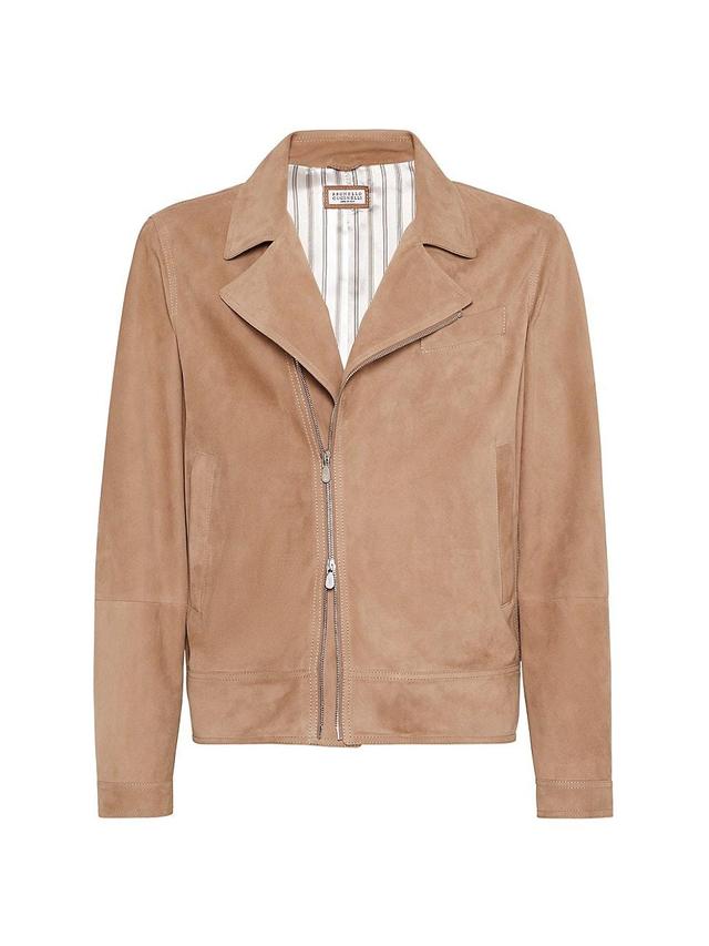 Mens Suede Biker Jacket Product Image