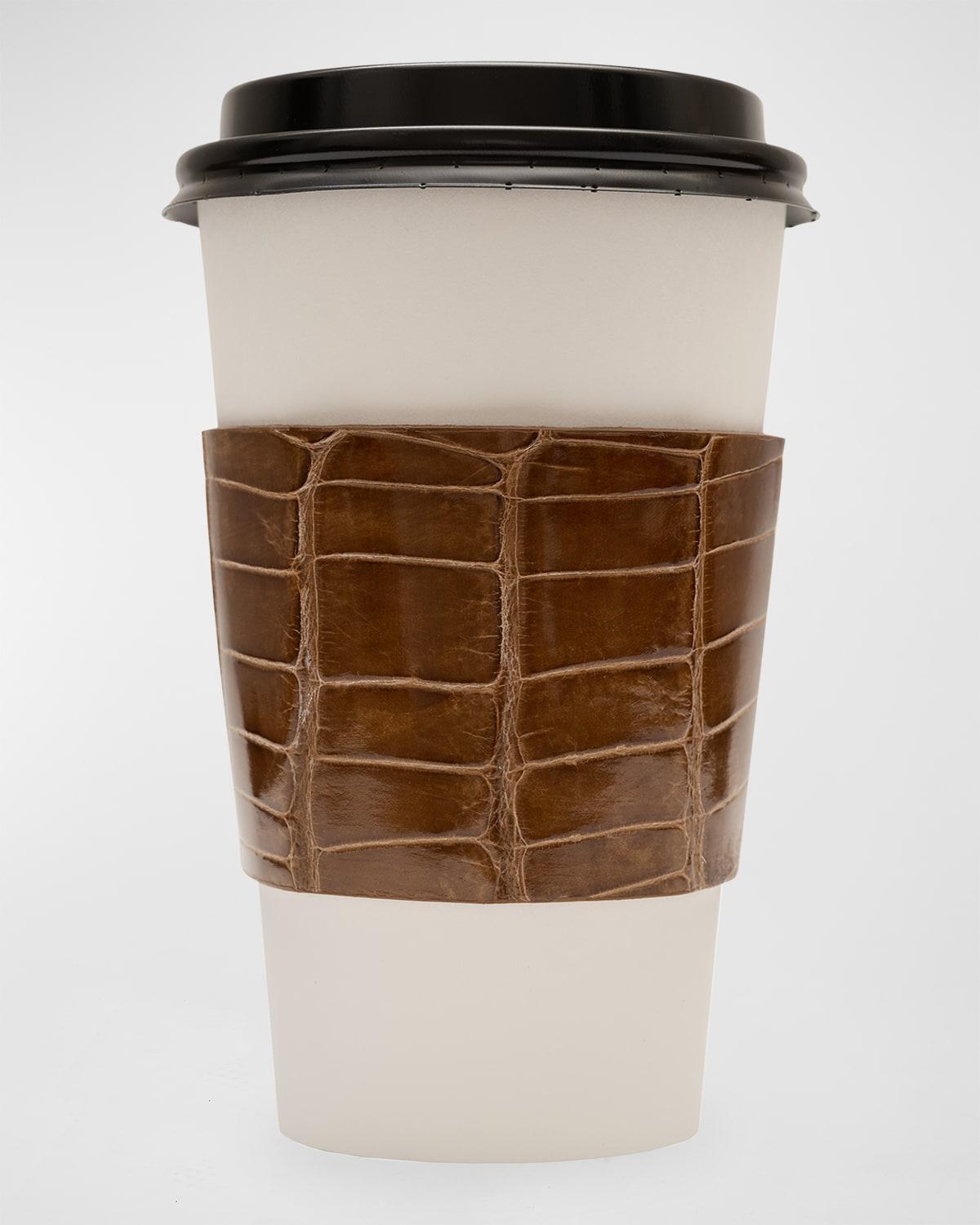 Mens Glazed Alligator Leather Cup Sleeve Product Image