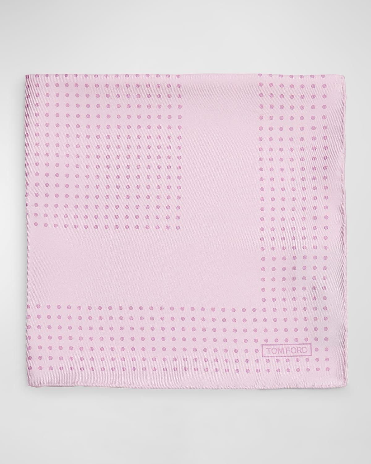 Men's Mulberry Silk Polka Dot-Print Pocket Square Product Image