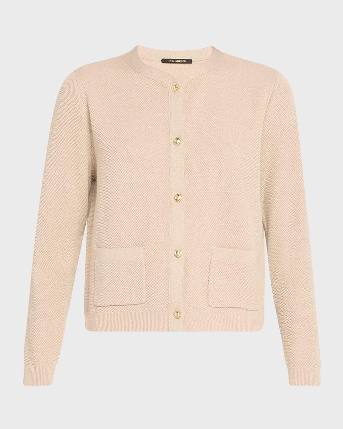 Meri Shimmer Button-Down Sweater Product Image