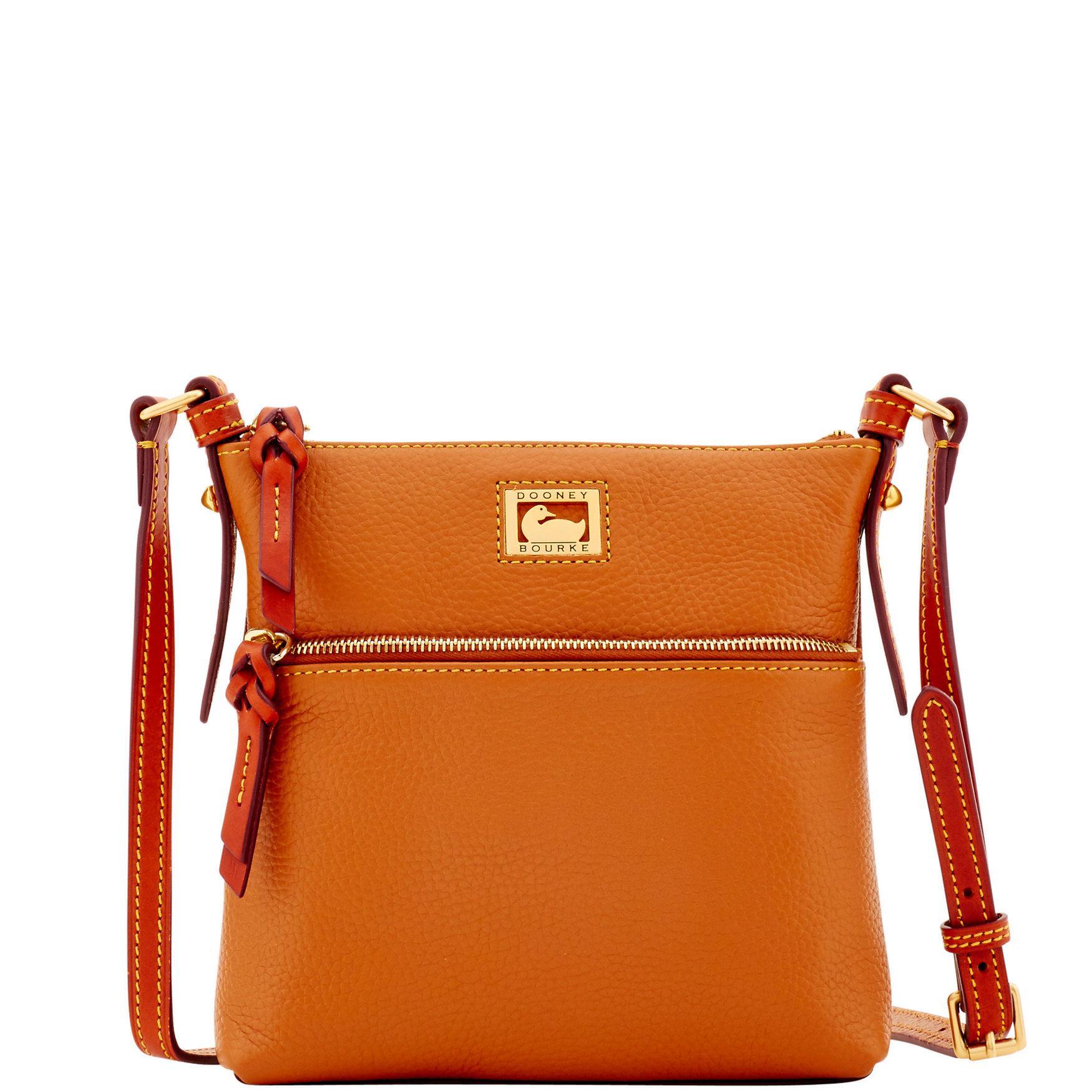 Dooney & Bourke Womens Dillen Letter Leather Carrier Bag in Caramel Product Image