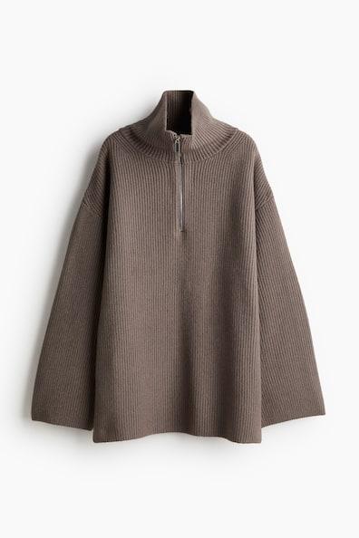 Rib-knit Half-zip Sweater Product Image