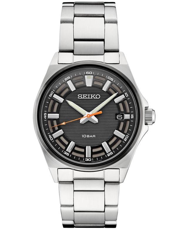 Seiko Essentials Mens Stainless Steel Bracelet Watch Green Product Image