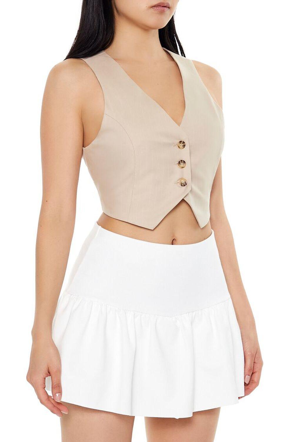 Pinstriped Button-Up Crop Top | Forever 21 Product Image