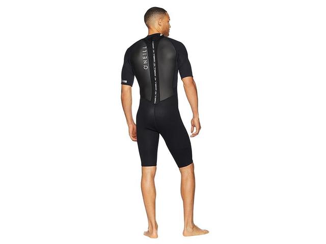 O'Neill Reactor-2 2mm Back Zip Short Sleeve Spring Black) Men's Swimwear Product Image