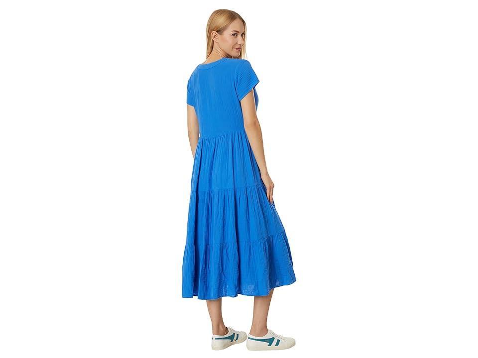 Elliott Lauren Gauze - Short Sleeve V-Neck Dress (Marine) Women's Dress Product Image